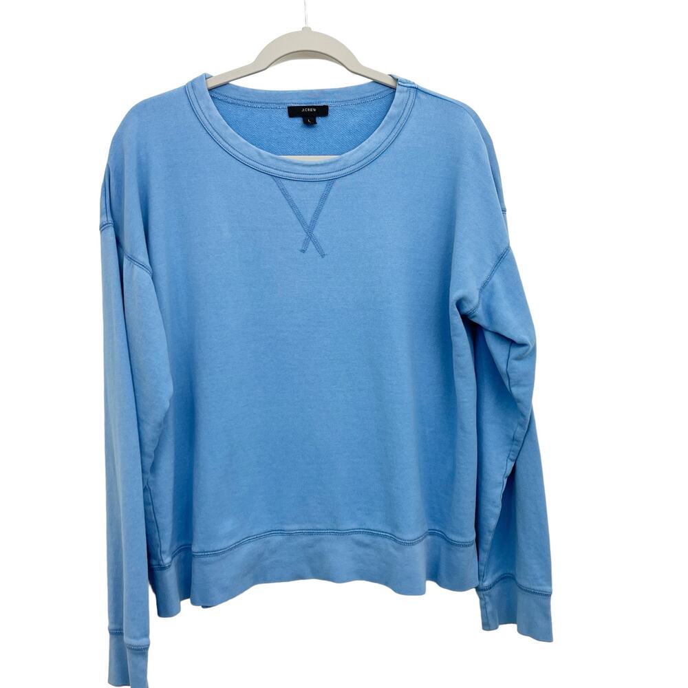 J Crew Boyfriend Sweatshirt Large Light Blue Style AM850